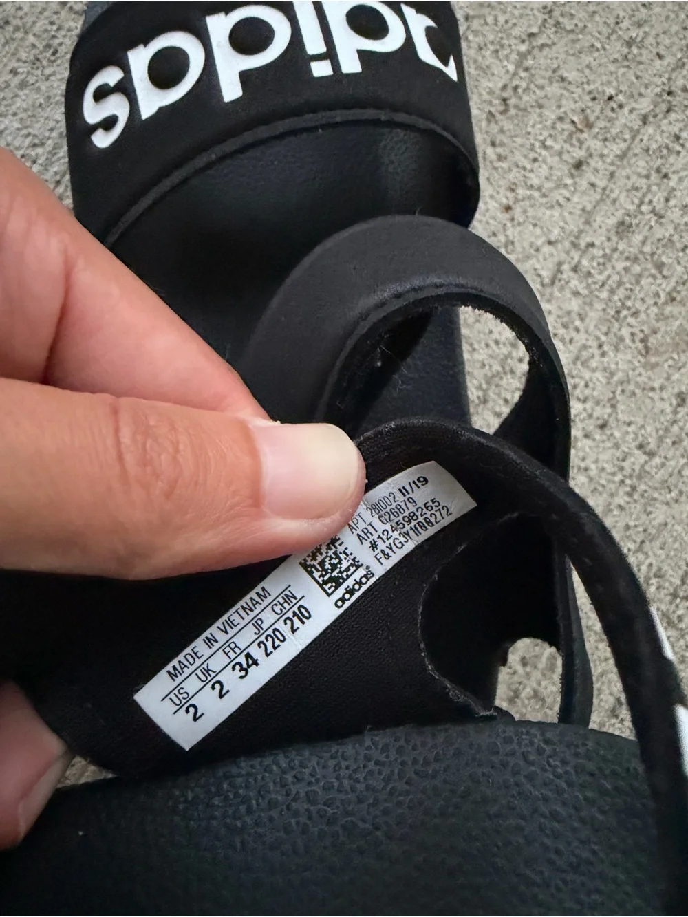 Adidas kids Black Sandals size 2